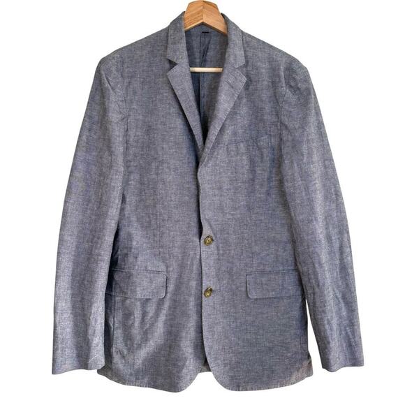 J Crew Ludlow Slim Fit Unstructured Suit Jacket Size 36R Cotton Linen Preppy - Picture 2 of 13